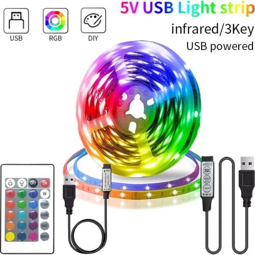 Bluetooth USB Led Strip 5M RGB 5050 LED Lamp NO Waterproof Neon Light Smart 5V Tv Backlight Led Lights For Room Decoration