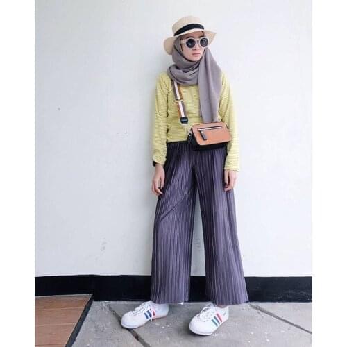 Muslim Pants New Arab Ruffled Wide-legged Pants Muslim Fashion Womens Trousers Casual Pants Dubai Turkey Women Pants Donsignet