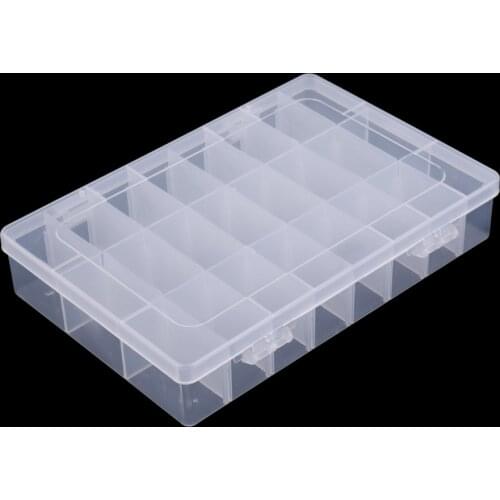 24 Compartment Slots Fishing Box Lure Bait Hook Tackle Box Storage Case with Adjustable Dividers