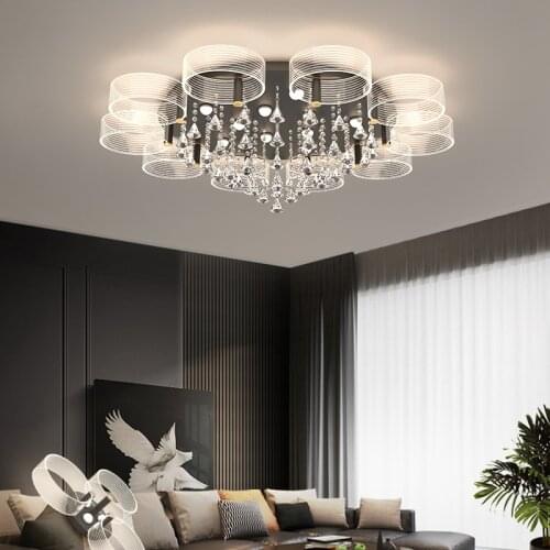 Light Fixture Lamps living room lamp 2021 new modern bedroom Nordic minimalist atmosphere light luxury crystal ceiling dining
