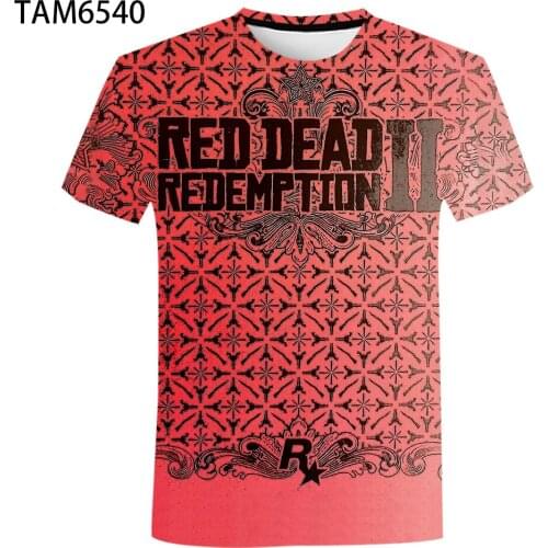 Rdr2 Mens Womens Short Sleeve T-Shirt 3D Youth European American Street Style Leisure Fashion Childrens Oversize Top