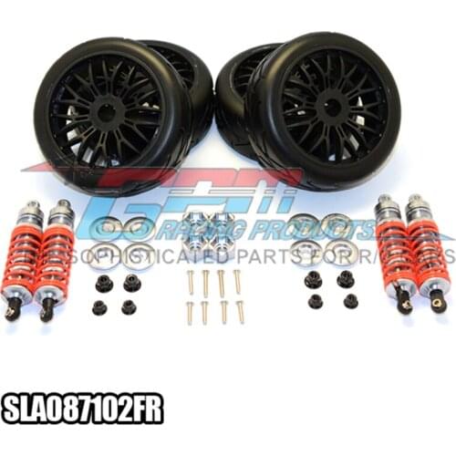 GPM ALUMINUM RALLY RACING DAMPERS AND TIRES For TRAXXAS SLASH 4X4 LOW-CG 68086-21 RC Upgrade