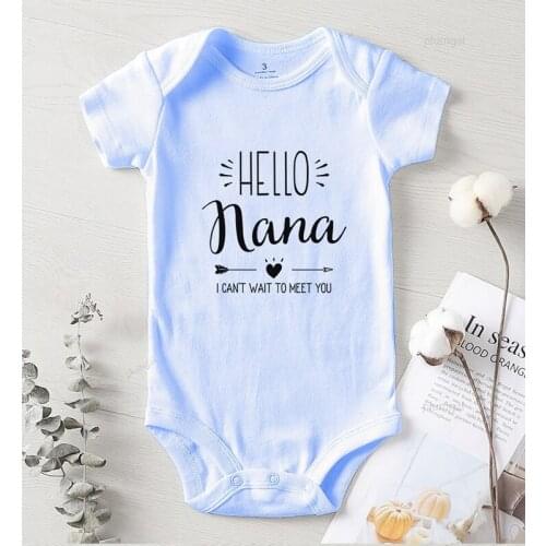 Printing Hello Nana Cotton Onesies New Born Baby Clothes Onesie Baby Rompers Jumpsuits Long Sleeve Girl Winter Costume Romper