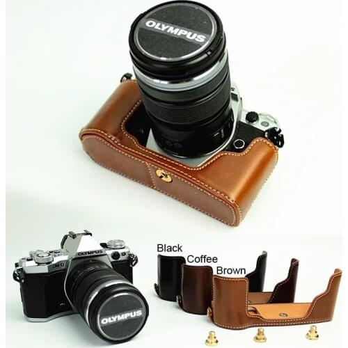 Leather Protect Half Camera Case Grip for Olympus OM-D EM5 II E-M5 Mark II EM5 III E-M5 Mark III