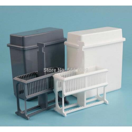 1set lab plastic staining tank staining rack antigen repair box for containing 24-piece glass slide