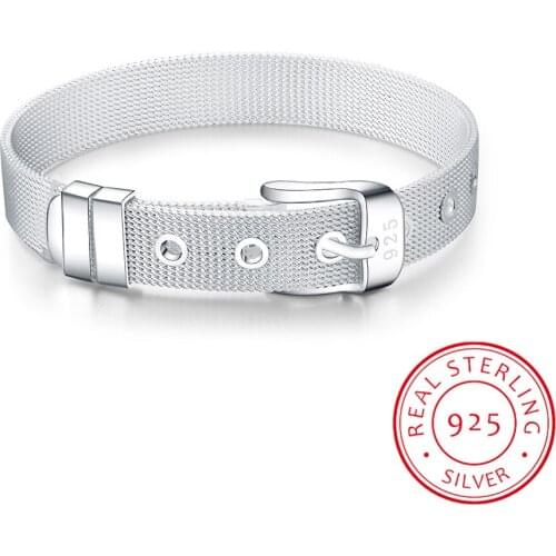 LEKANI 925 Sterling Silver 10mm Watchband Bracelet For Women Man Wedding Engagement Party Fine Jewelry