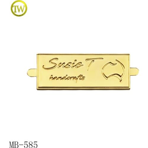 MB585 Custom handbag metal logo tgl metal clothing logos metal round labels