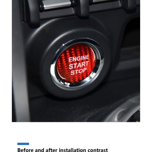 Carbon Fiber Car Engine Start Stop Lgnition Key Ring Sticker For Subaru BRZ Toyota 86 2013-2019 Auto Accessories