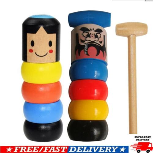 Unbreakable Wooden Man Magic Toy Immortal Daruma by PROMA Magic Stubborn Wood Man Funny Wooden Magic Toy Trick Gift for Fun
