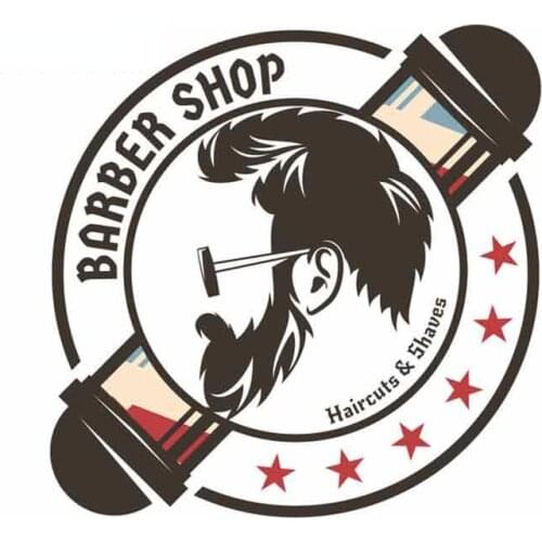 Awesome Barber Shop Oem Funny Car Stickers RV VAN 3D DIY Fine Decal JDM Vinyl Truck Cover Scratches Waterproof Trunk Graphics