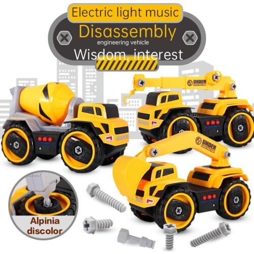 RC Engineering Vehicle Toy Plastic Material Electric Light Music Drone Mixer Tipper Excavator For Kids Beginner Christmas Gift