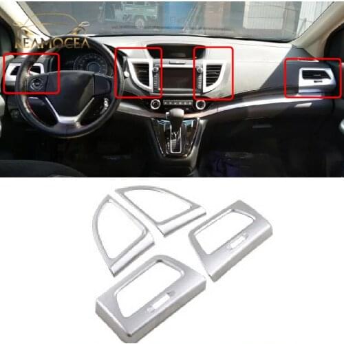 Reamocea 4x Car Interior ABS Chrome Front Side Dashboard AC Air Vent Outlet Frame Cover Trim For Honda CRV CR-V 2012 2013-2016