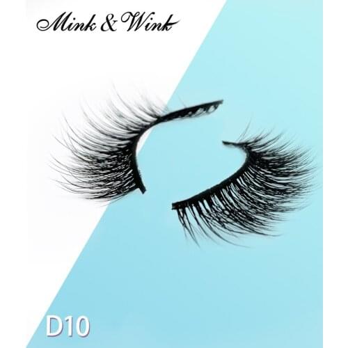 Mink & Wink 2 Pairs Soft and Natural Black Mink Eyelashes Korean False Eyelashes 3D Eyelashes 100% Hand Made with Fast Shipping