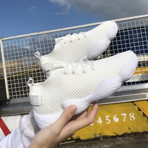 Mesh Sneakers Vulcanized Shoes Lace-Up Solid Flat Platform Knitted Spring Summer Wedges Shoes for Women Flats Casual Loafers