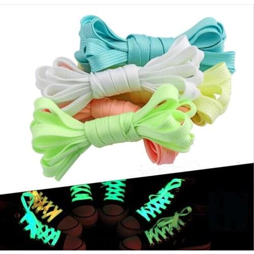 Luminous Shoelaces Athletic Sport Flat Canvas Shoe Laces Glow In The Dark Night Color Fluorescent Shoelace 120CM