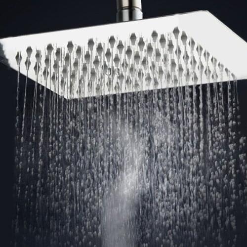 Stainless Steel Ultra-Thin Square 8 Inch Shower Large Top Nozzle Rain Shower Bath Shower Head Spray Bathroom Accessories P15D