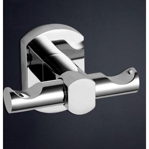 Vidric Wall Mounted Brass Chrome Finish Coat Hook Robe Hooks Kitchen Bathroom double Towel Robe Hat Hanger Bathroom Hardware