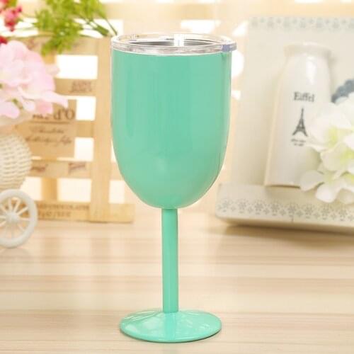 10 OZ Wine Mug with Lid Vacuum Stainless Steel Cocktail Wine Cup Creative Wine Glass Durable with Lid Drinking Ware Dropshipping