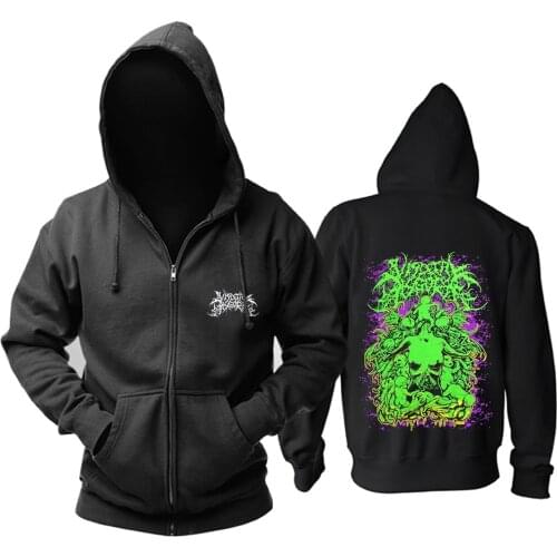 Zipper Sweatshirt Nice soft and warm Visceral Disgorge Rock black hoodies autumn winter jacket punk death dark metal sudadera