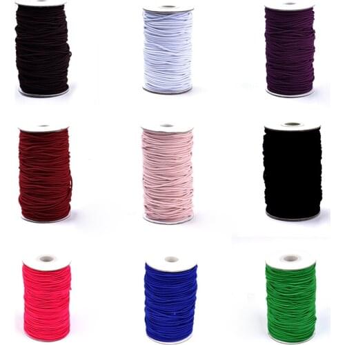 1 Roll Round Stretchy Elastic Thread Cords 2mm For Jewelry Making Mask Sewing Accessories Material about 70m/roll