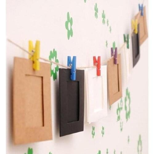 10Pcs 3 Inches Paper Album Photo Flim Frames Wall Picture Album Props Hanging Rope Camp Photo Wall Photocard Holder Home Decor