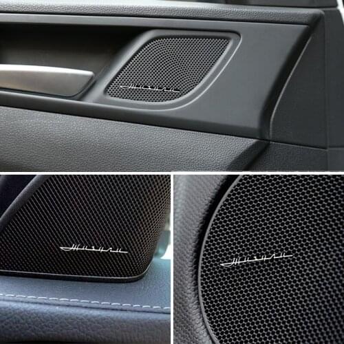 4pcs speaker aluminum 3D sticker trumpet horn sound letter stickers car styling For lada VESTA niva kalina priora granta largus