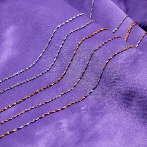 5pcs/Lot Wholesale Thin 925 Sterling Silver Twisted Singapore Water Wave Chain Link Necklaces For Girls Findings Jewelry Making