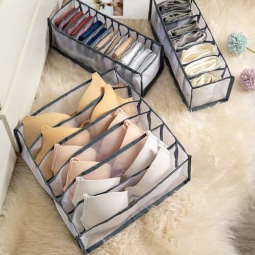 6/7/11 Pratical Grid Underwear And Bra Socks Tie Drawer Storage Storage Bag Foldabling Drawer Compartment Storage Box