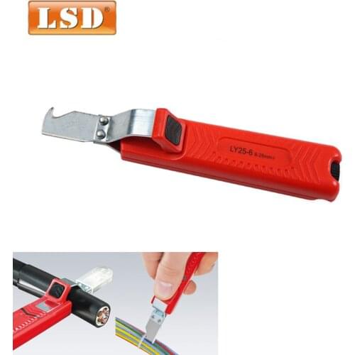 8-28mm wire stripping knife use for round PVC,rubber, silicone, PTFE cable stripper cutter multi-function mini electrical knife