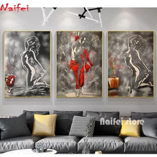 DIY Diamond Painting Abstract Nud Women Art Painting Full Square/Round Drill Diamond Embroidery Mosaic Wall Art Decor Gift