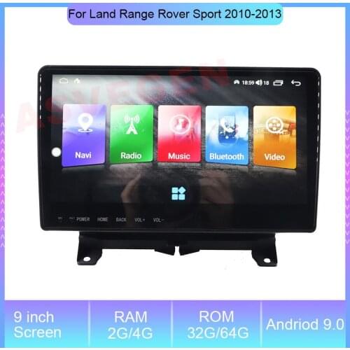 9'' Android 9.0 Car Navigation Radio For Land Range Rover Sport 2010-2013 GPS Navigation Video Headunit Multimedia Radio Stereo