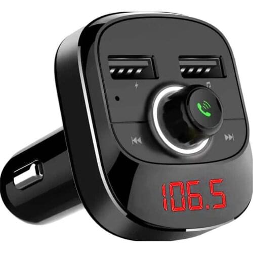 12V-24V Bluetooth 4.1 Car MP3 Player Bluetooth FM Transmitter Car Player Card Kit Handsfree 2.1A Dual USB Car Charger