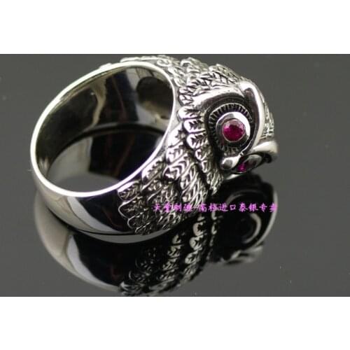 925 pure silver exquisite owl Women thai silver ring