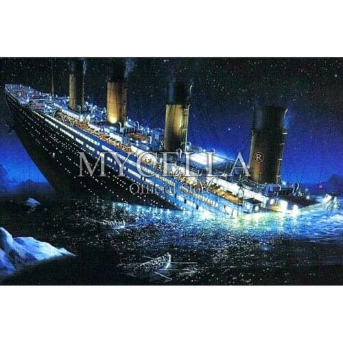 Full Square Drill 5D DIY Diamond Painting "Titanic" 3D Square Scenery Embroidery Set Cross Stitch Diamond Mosaic Decor Gift Art