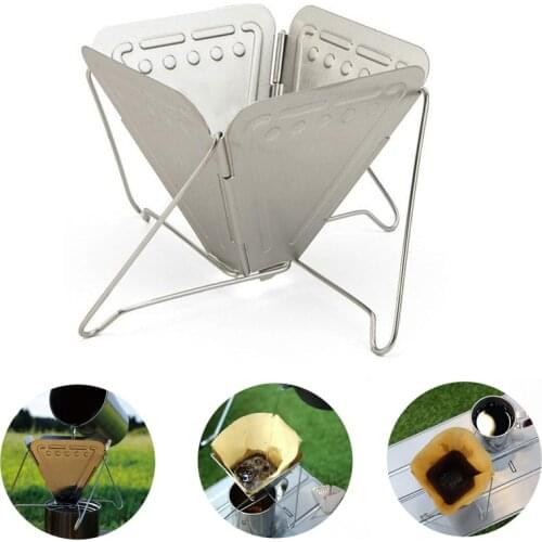 Coffee Filter Stainless Steel Outdoor Camping Picnic Folding Portable Coffee Drip Rack Folding Coffee Dripper Holder