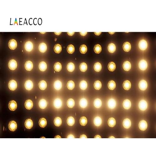 Laeacco Stage Shiny Golden Bulb Light Party Pendant Decor Baby Photography Background Photo Backdrop For Digital Photo Studio