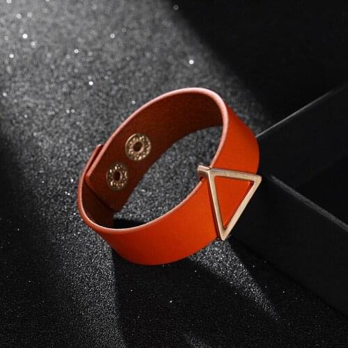 ORNAPEADIA Hot Selling Popular Minimalist Geometric Pattern Adjustable Bracelet for Women Fashion Leather Bracelet Wholesale