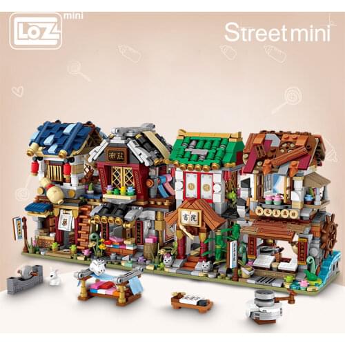 LOZ Mini Block Mini Chinatown China Street Chinese Tradition Special Model DIY Assembly Toys for Children Educational Anime