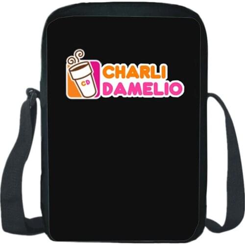 Charli Damelio Shoulder Bag Casual Teens Messenger Bag Fashion Crossbody Bags High Quality Cartoon Letter Print School Bookbag