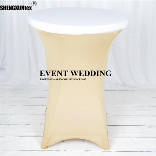 Cheap Spandex Cocktail Table Top Stretch Cover Table Cloth For Wedding Event Decoration