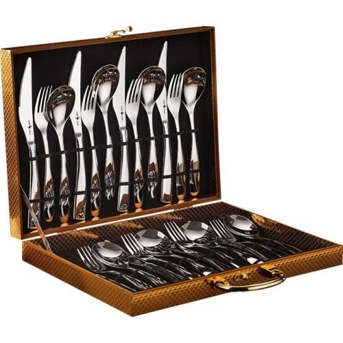 Germany Standard Healthy SUS304 Original Stainless Steel Luxury High-End Dinnerware Tableware Set Knife Spoon Folk