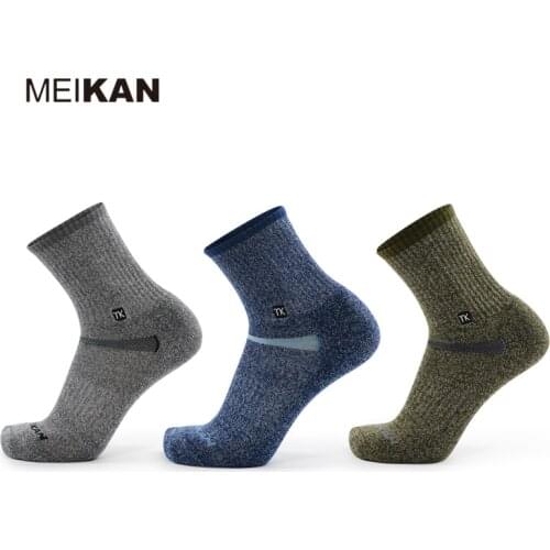 MK5108 MEIKAN Merino Wool Socks Outdoor Hiking High Quality Men Quick-drying Thicken Terry Warm Sports Socks Skiing for Winter