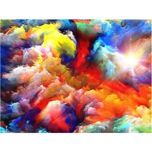 Scenery diamond painting colorful clouds embroidery mosaic diamond dotz rhinestone picture puzzle tapestry wall decor stickers