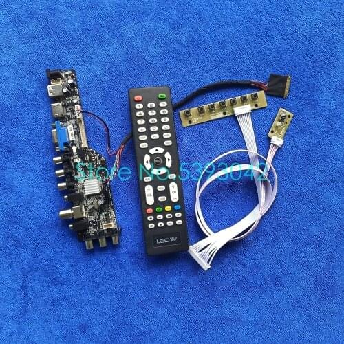 Fit B101AW06 V.0/V.1/V.2/V.3/V.4 DVB-C VGA USB 40Pin LVDS 1024*600 signal digital LCD screen 3663 controller drive card kit