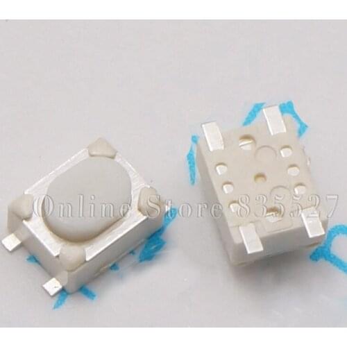 50pcs/lot 3*4*2.5 flat foot white 4 four flat foot key switch remote control switch for automobile button 3 * 4 * 2.5 MM