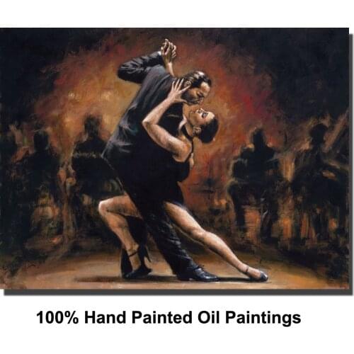 Figure Oil Painting Modern art Couple tango dancers Handmade wall decoration picture High quality