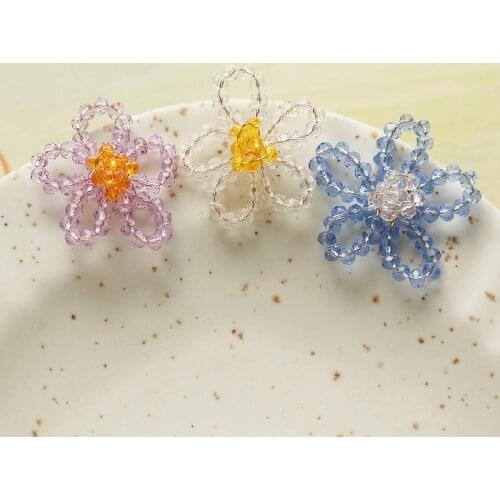 Ins wind flower shape earrings highlight contrast retro girl heart earrings DIY hand-made jewelry accessories kit