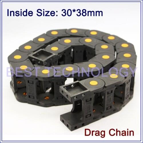 Series 30 x 38mm 50mm 57mm 77mm 103mm L1000mm Plastic Cable Drag Chain Wire Carrier with end connectors plastic towline