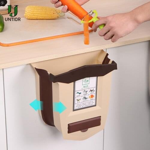 Folding Kitchen Trash Can Kitchen Folding Waste Bin Kitchen Garbage Cans Recycle Rubbish Bin for Kitchen Dustbin Garbage Bin