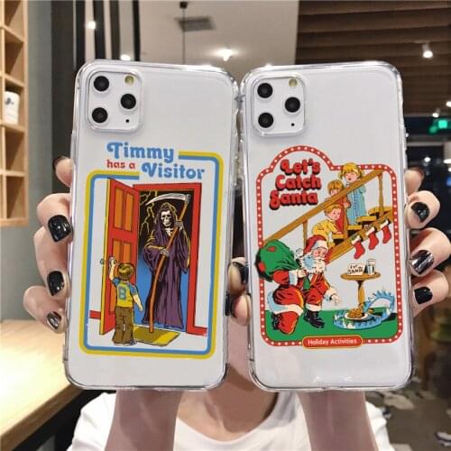 Funny Halloween Satan Vintage Lets Summon Demons Graphic lucency TPU soft Phone Case For iphone 12 12pro max 12mini black cover